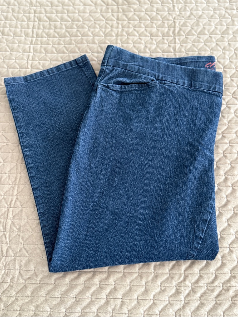 Chic Classic Collection Women’s Pull on Stretch Blue Denim Jeans Size 20W Petite